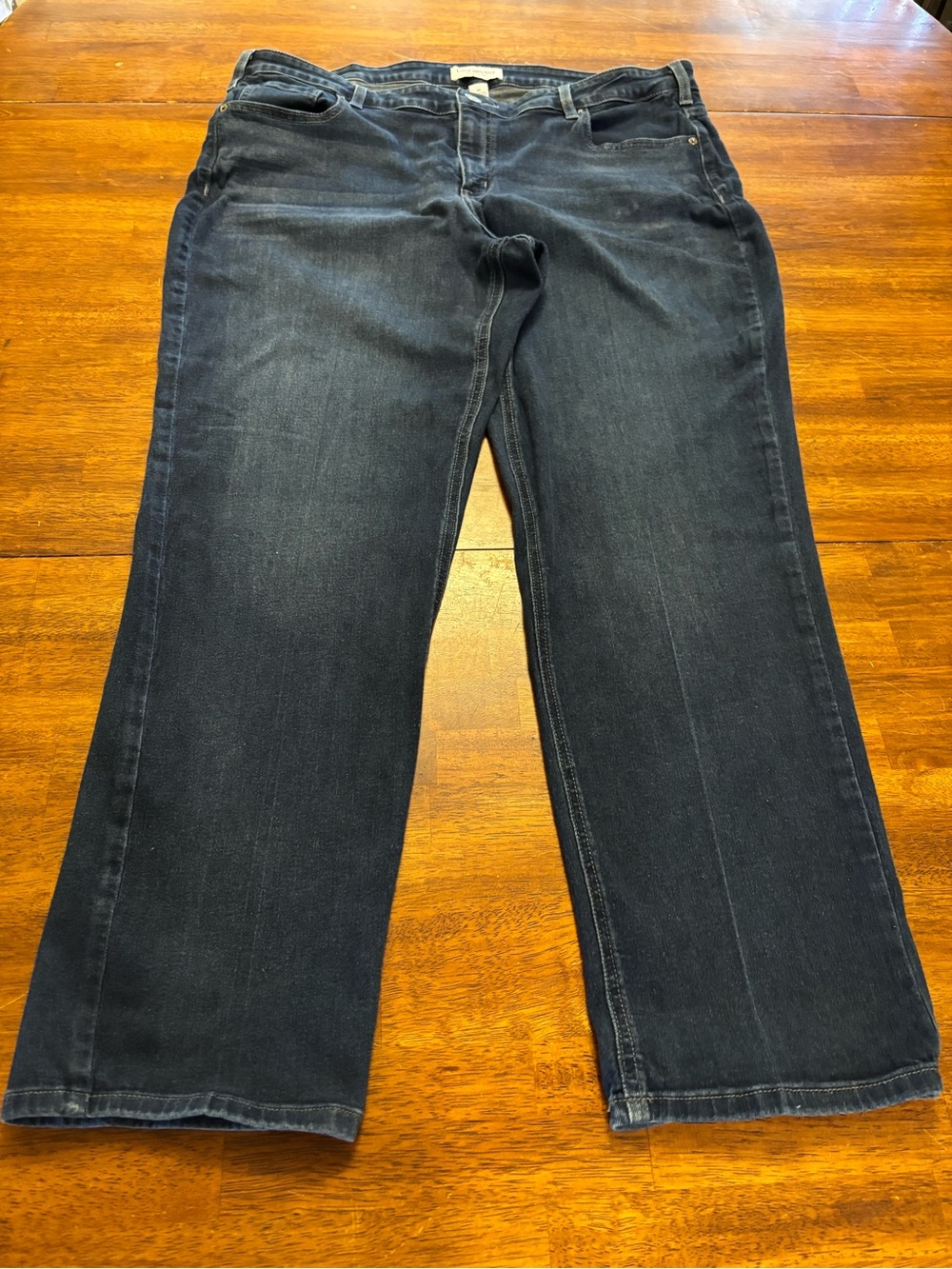 Lane Bryant Dark Blue Wide Leg Jeans Size 22
